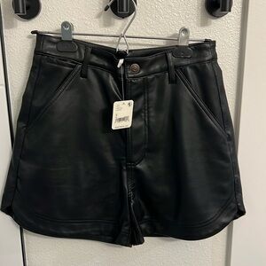 Free People Leather Shorts